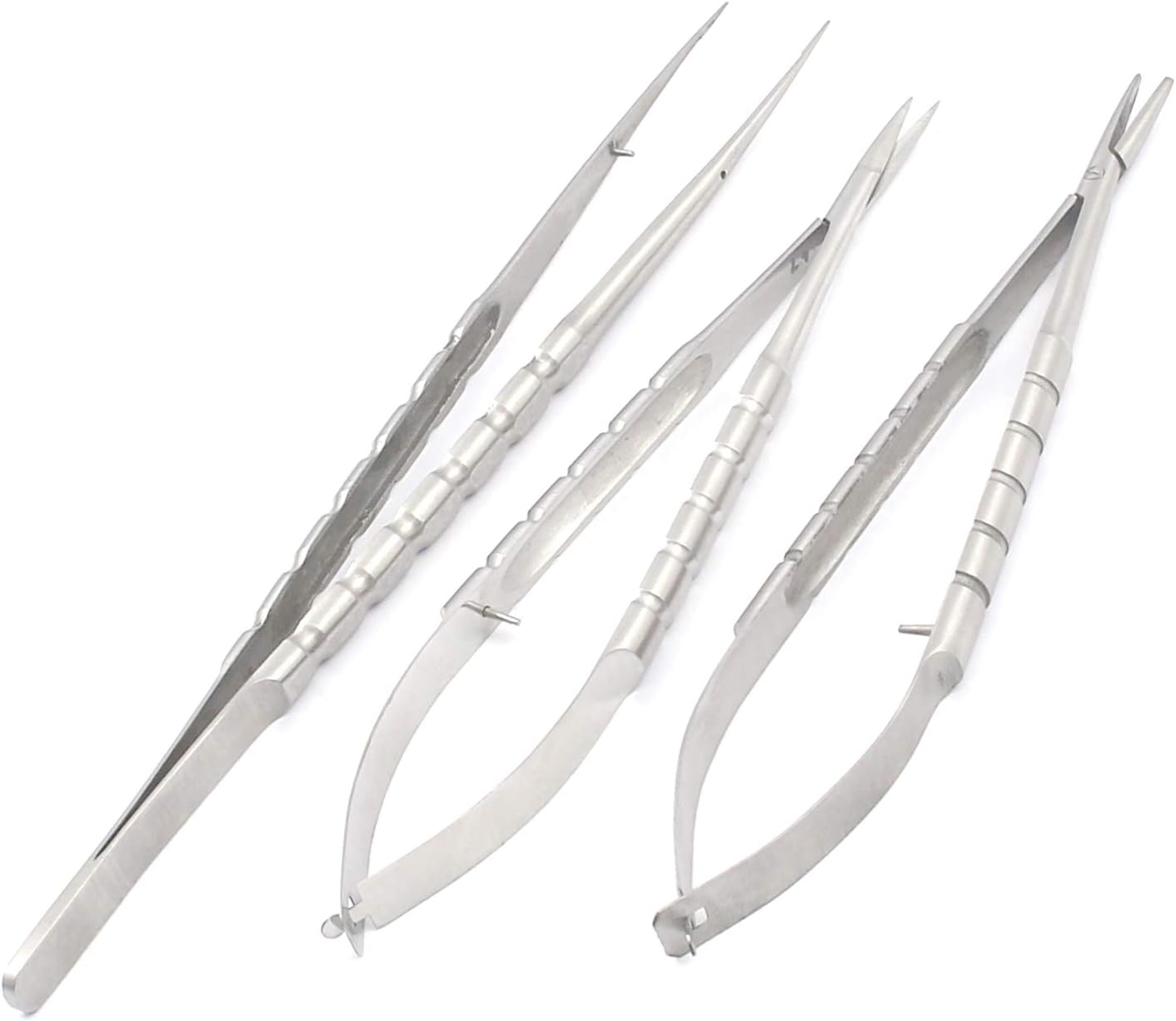 G.s Set of 3 Castroviejo Micro Scissors -Needle Holder - Tying Forceps 6"