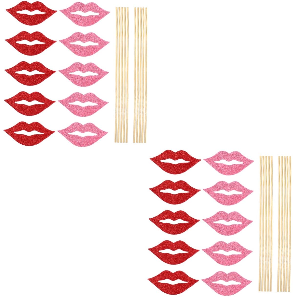 Abaodam 2 Sets Sulies Mehrfarbige Foto-Requisiten Lustige Lippen Für Photo Booth Foto-zubehör 40 Stück * 2