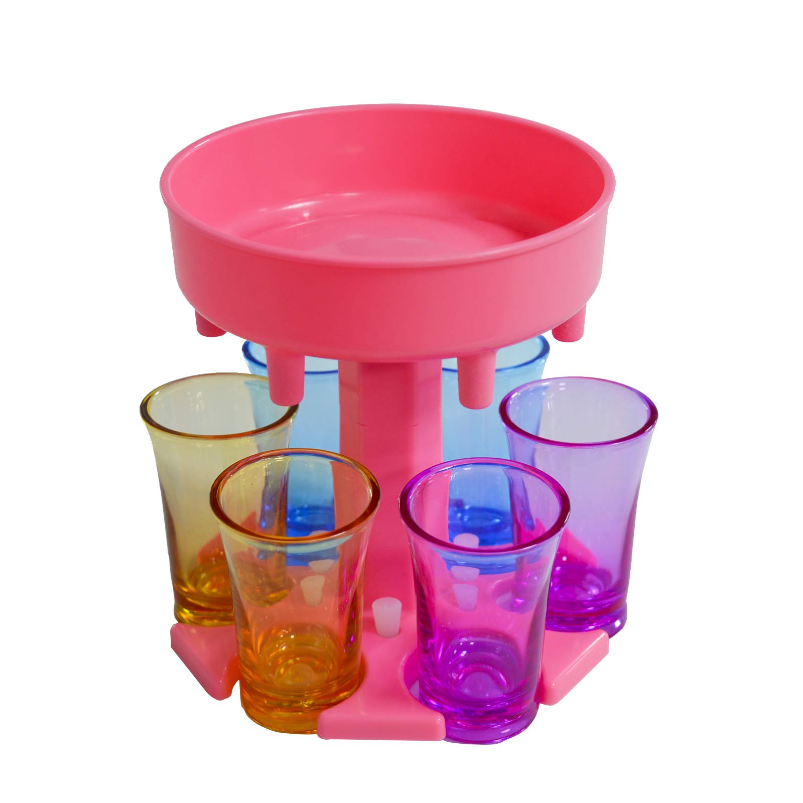 6 Shot Glass Dispenser and Holder | Glasses Hanging Holder Stand Rack | 6 Ways Shot Dispenser for Liquor Glass | Cocktail Dispenser Carrier Caddy Liquor Dispenser Drinking Games for Cocktail Party Bar