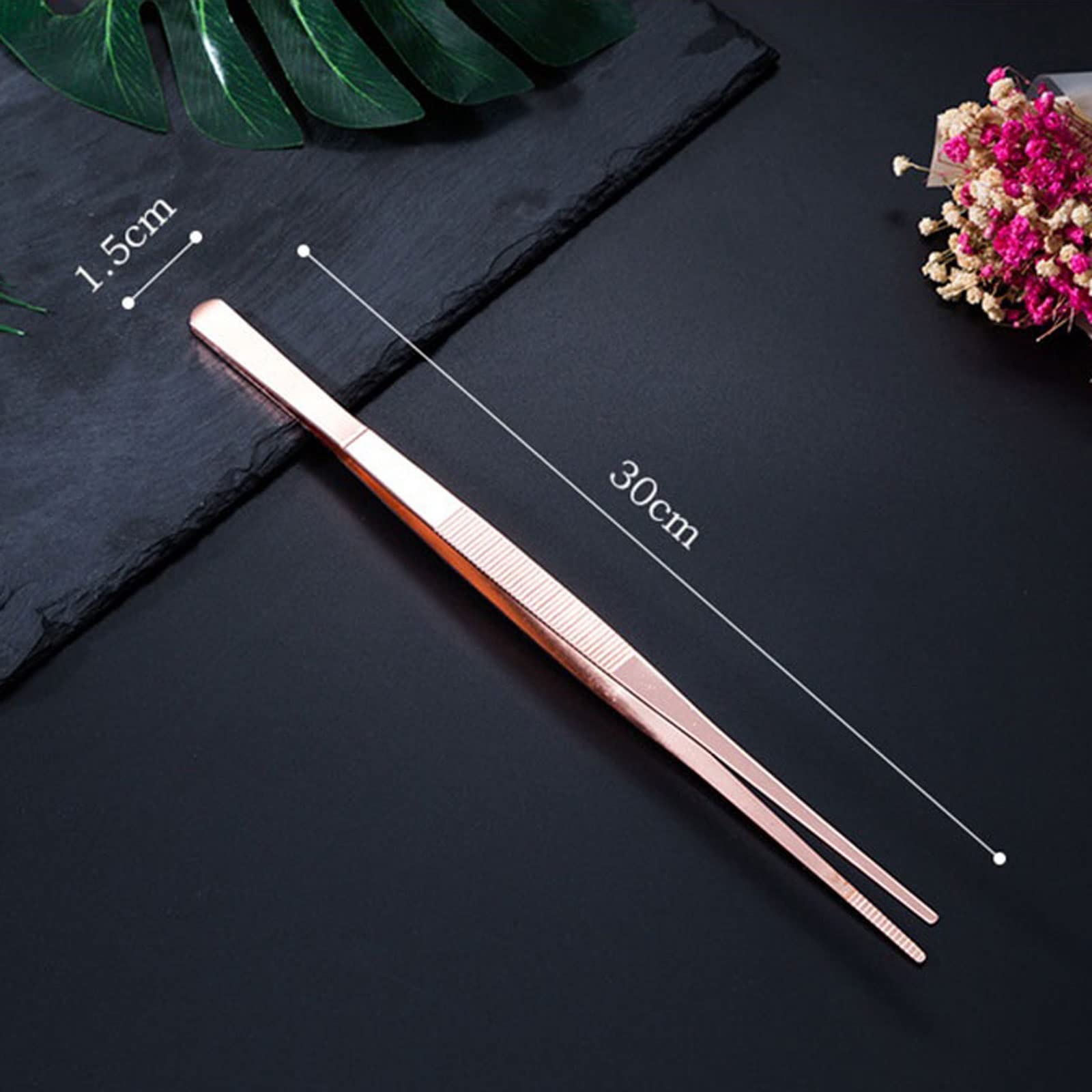 JINGYAN Pince à glaçons Cocktail Clip Bar Bartender Decoration Stainless Steel Tweezers Mint Leaf Ice Tongs Pliers Toothed Kitchen Tools
