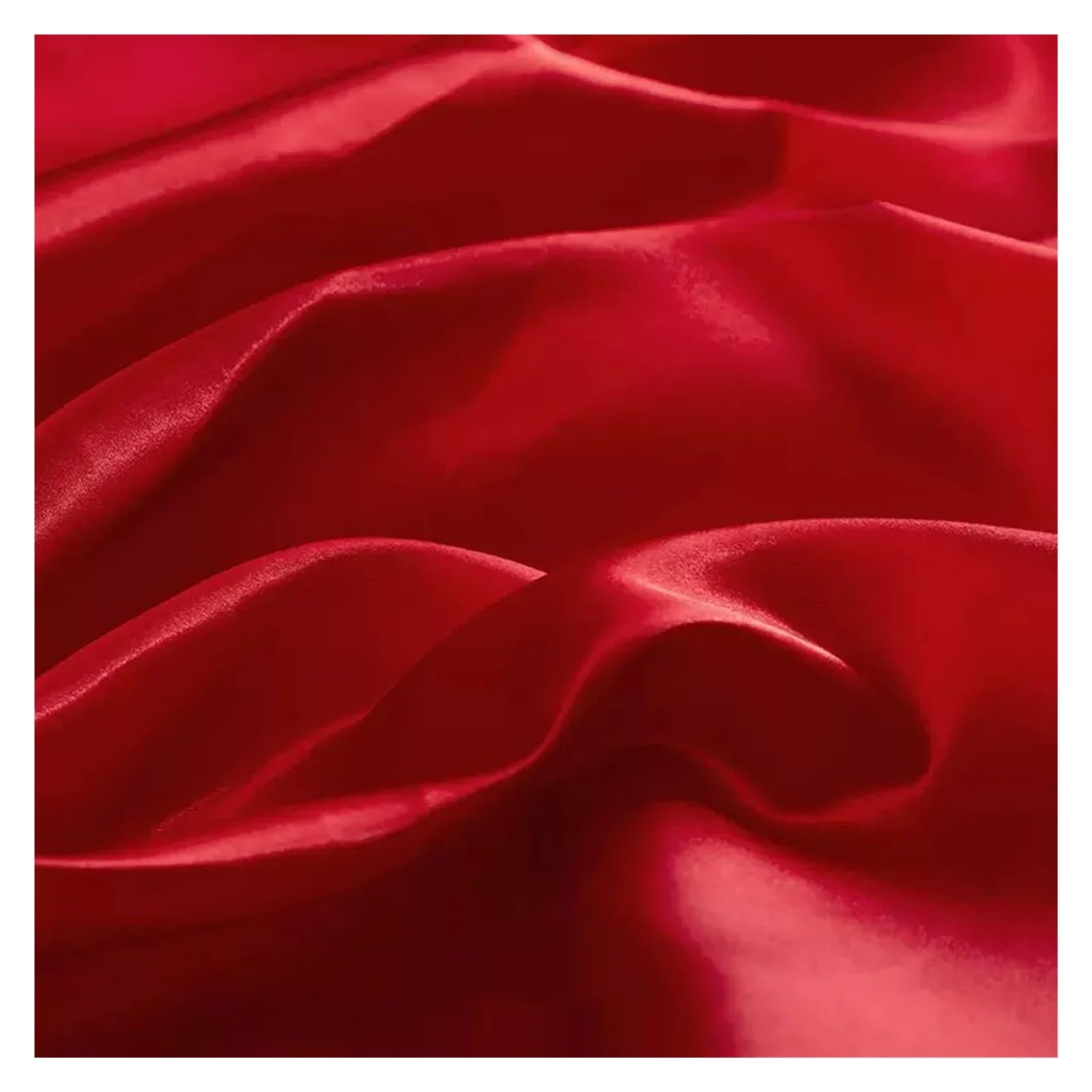 Silk Satin Fabric Multicolor 100x150cm for Sewing Costume Skirt Lining Wedding(Red)