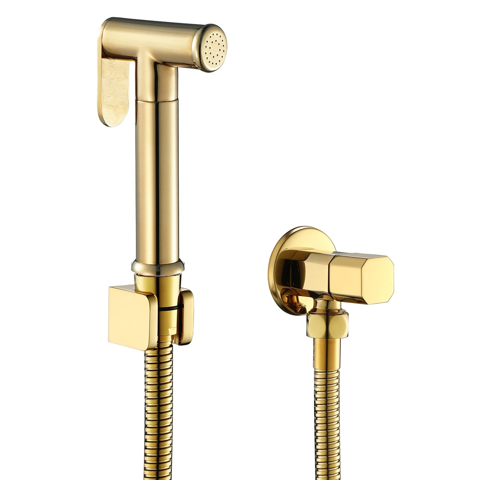 QHQQXN Rociador de bidé para Inodoro, rociador de bidé de Mano Dorado de latón, rociador de bidé para higiene Personal, Limpieza de Inodoro, paño para pañales para bebés, Juego de Grifo para bidé,