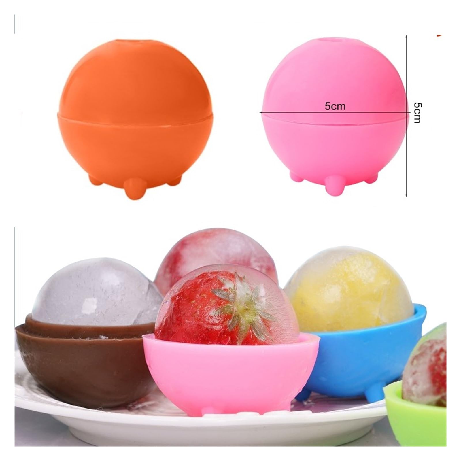 Vassoio per cubetti di Ghiaccio Vassoio per stampi in Silicone Rotondo Stampo per Sfera del Deserto Strumento Fai-da-Te Vassoio per Ghiaccio Gelato (Color : Coffee)