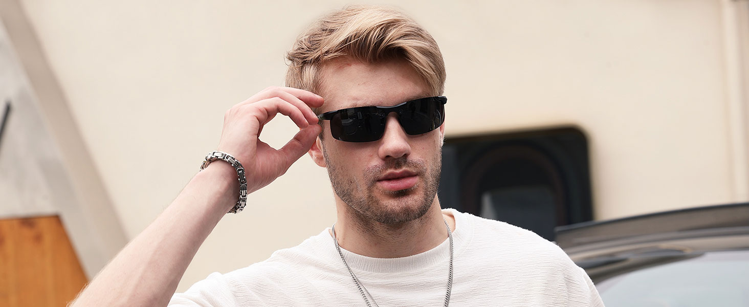 Duco Lunettes De Soleil Polarisées Pour Sport En Fibre De Carbone Pour Homme Protection UV400 DC8277