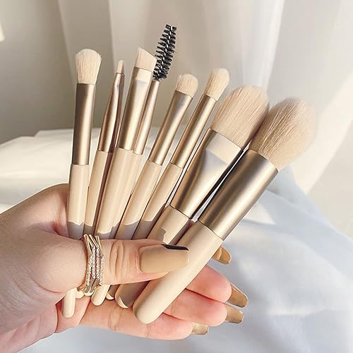 Miniatura 7 de Juego de 8 brochas de maquillaje, mini brochas de maquillaje, brochas de maquillaje, mezcla de rubor, corrector de sombra de ojos, delineador de