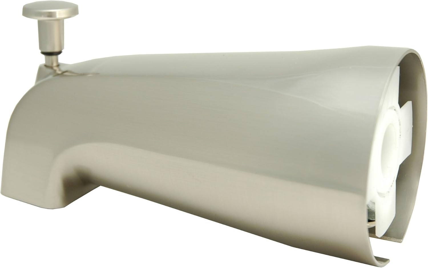 Tub Diverter Spout, Satin Nickel Finish, Slide on Type - By PlumbUSA