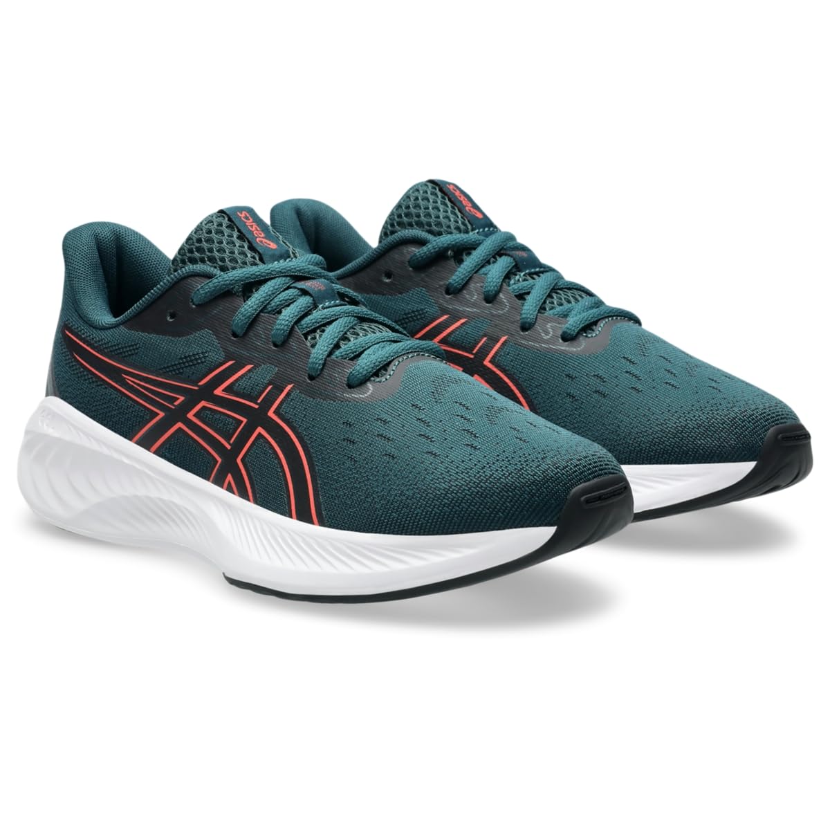 Asics Kid's Gel-Cumulus 26 Grade School Running Shoes, 6, Saxon Green/Coral Reef