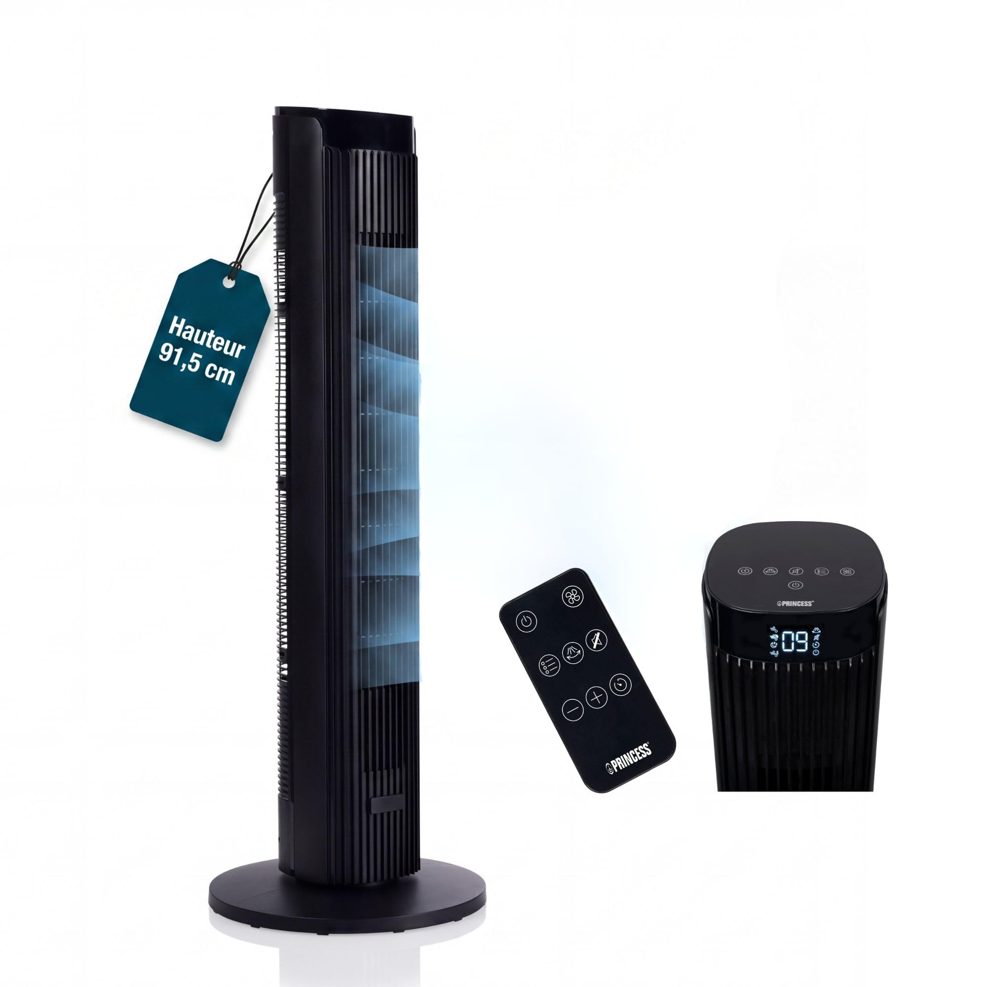 Ventilateur colonne Princess oscillant 91,5 cm puissant 40 W