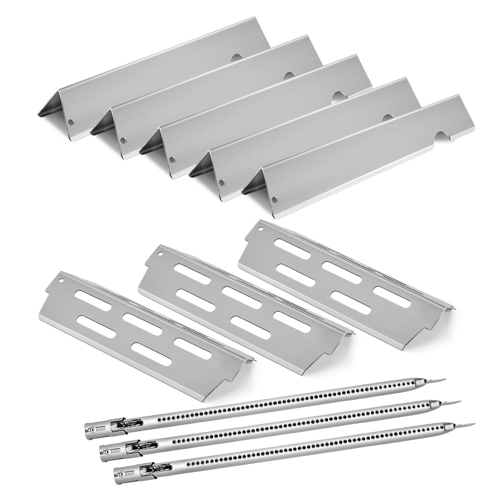 Kalomo Grill Flavorizer Bars Grill Burners Parts for 66795 67489 67491, 66074 Weber Genesis II E-310, E-335, S-335, Grill Heat Deflectors 66032 66040 61015001, BBQ Grill Replacement Parts Accessories