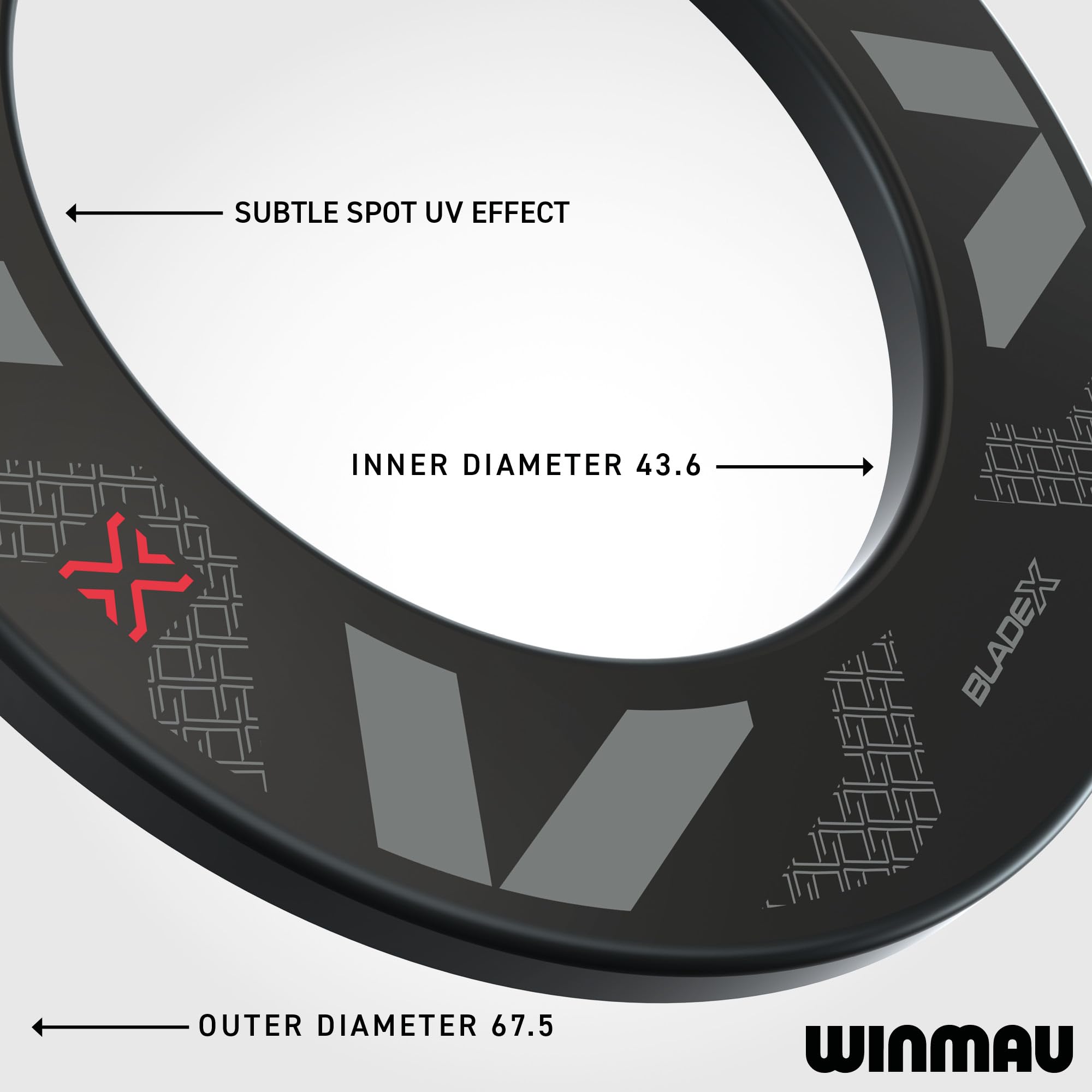 WINMAU Blade X – Anneau de Protection Murale pour Cible de Fléchettes – Protection 360° en Mousse Haute Densité Absorbant les Impacts – Compatible Toutes Cibles Sisal Winmau