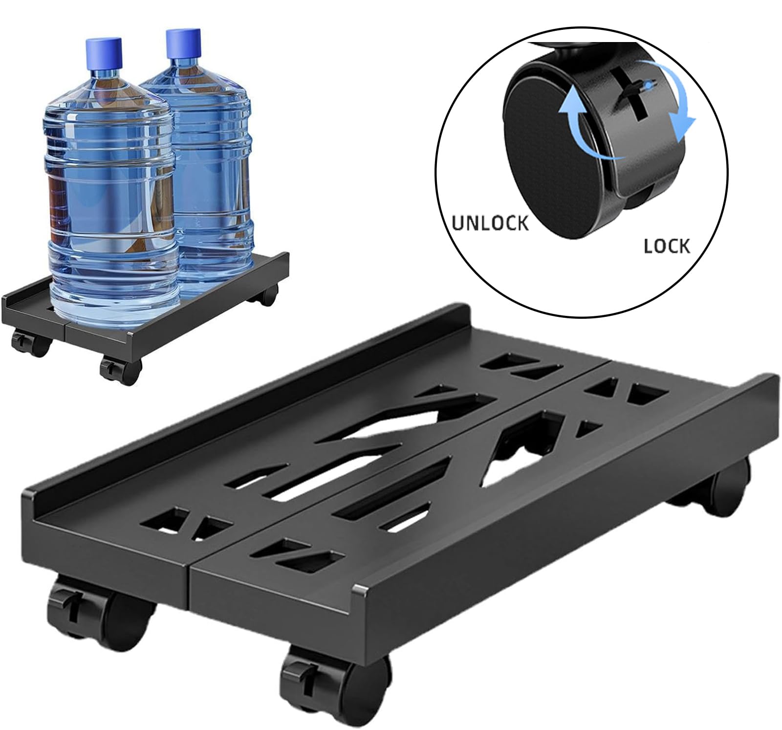 supporto CPU regolabile per PC, sotto scrivania, porta tower - nero
