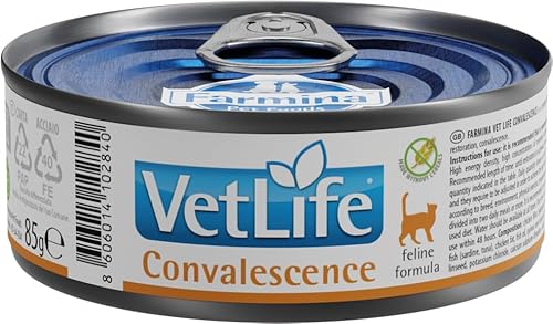 Farmina Vet Life Convalescence úmida para Gatos Adultos de Todas as Raças Sabor Frango, Atum e Sardi
