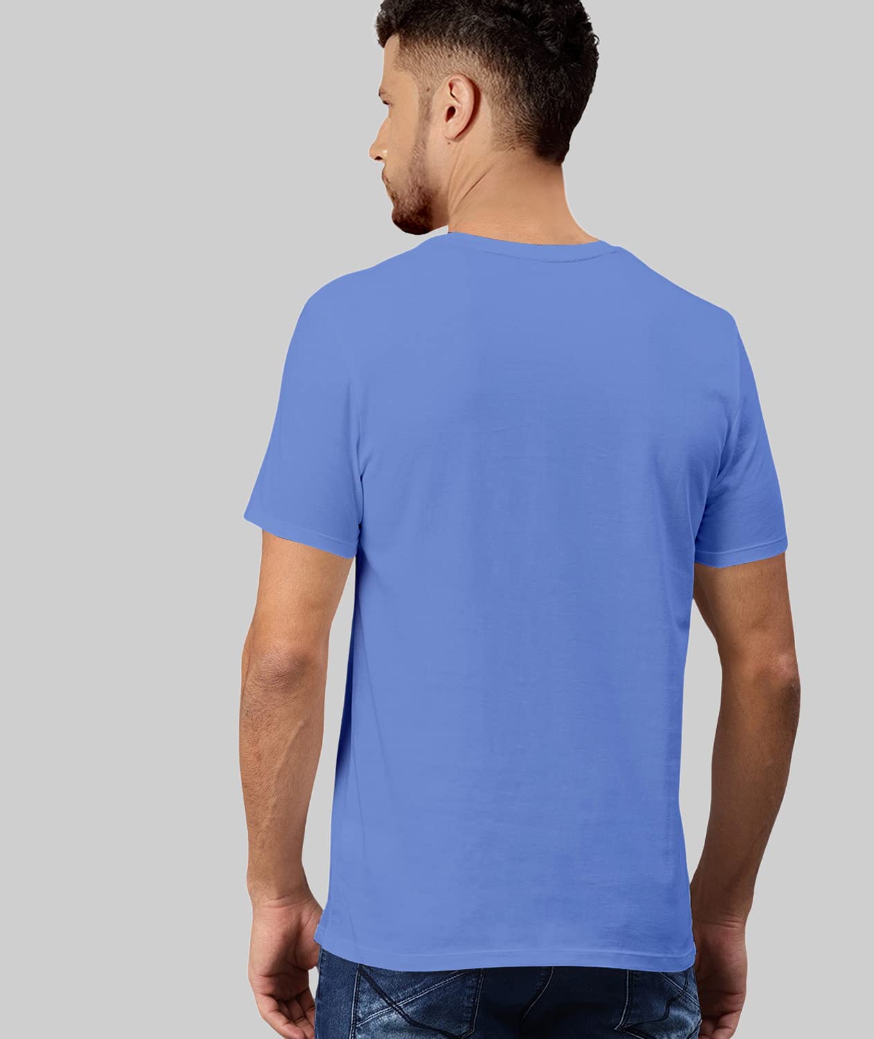 TVP Fashions Premium Plain Men Round Neck Half Sleeves Festive,Offer,Discount,Sale,Limited Edition, Trendy, Trending Tees and Tshirts. (Blue_X-Small) 4