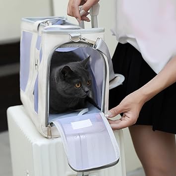 GAH Cat Carrier Bag Single Shoulder Bags Carrying Bag for Outdoor Hiking White