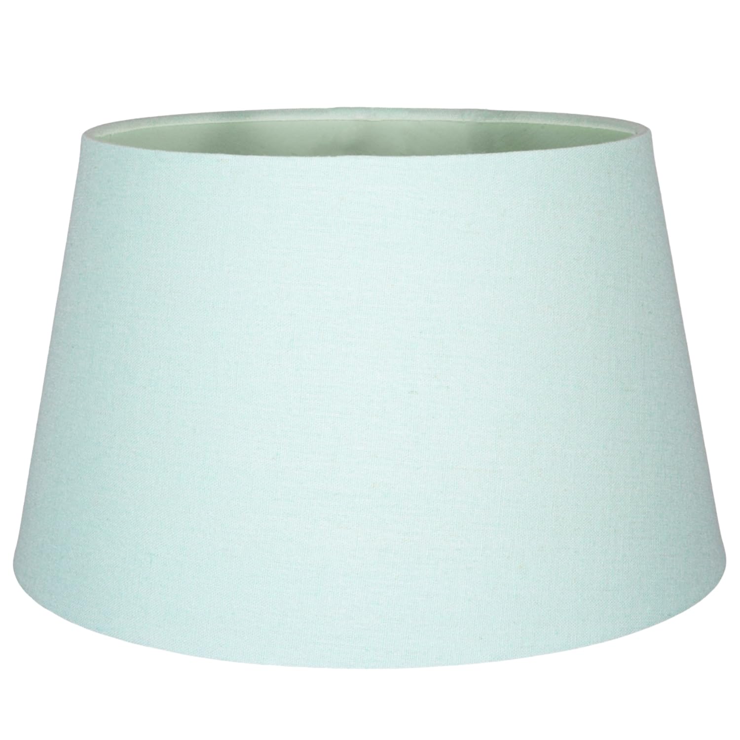Happy Homewares Duck Egg Traditional 14 Inch Linen Drum Table/Pendant Lampshade 60W Maximum | With Inner Cotton Fabric Lining | Reversible Gimbal By