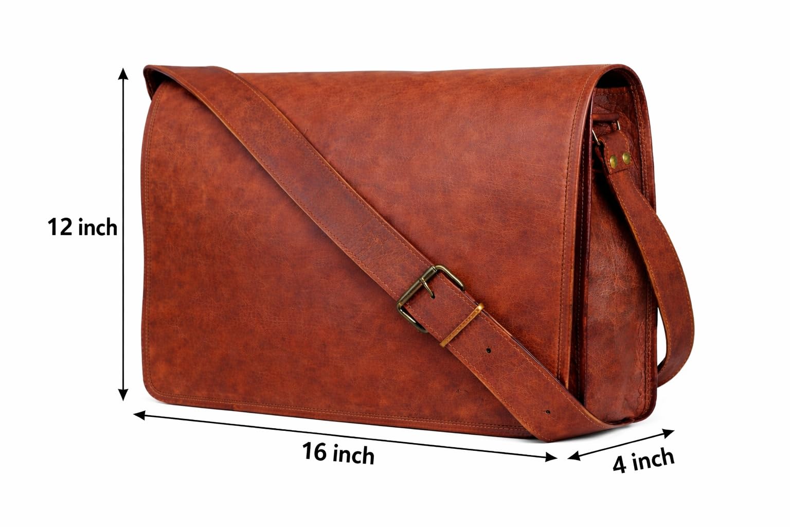 american blue sacoche besace en cuir sacoche ordinateur portable, cartable, sac à bandoulière véritable à bandoulière (16X12X4)