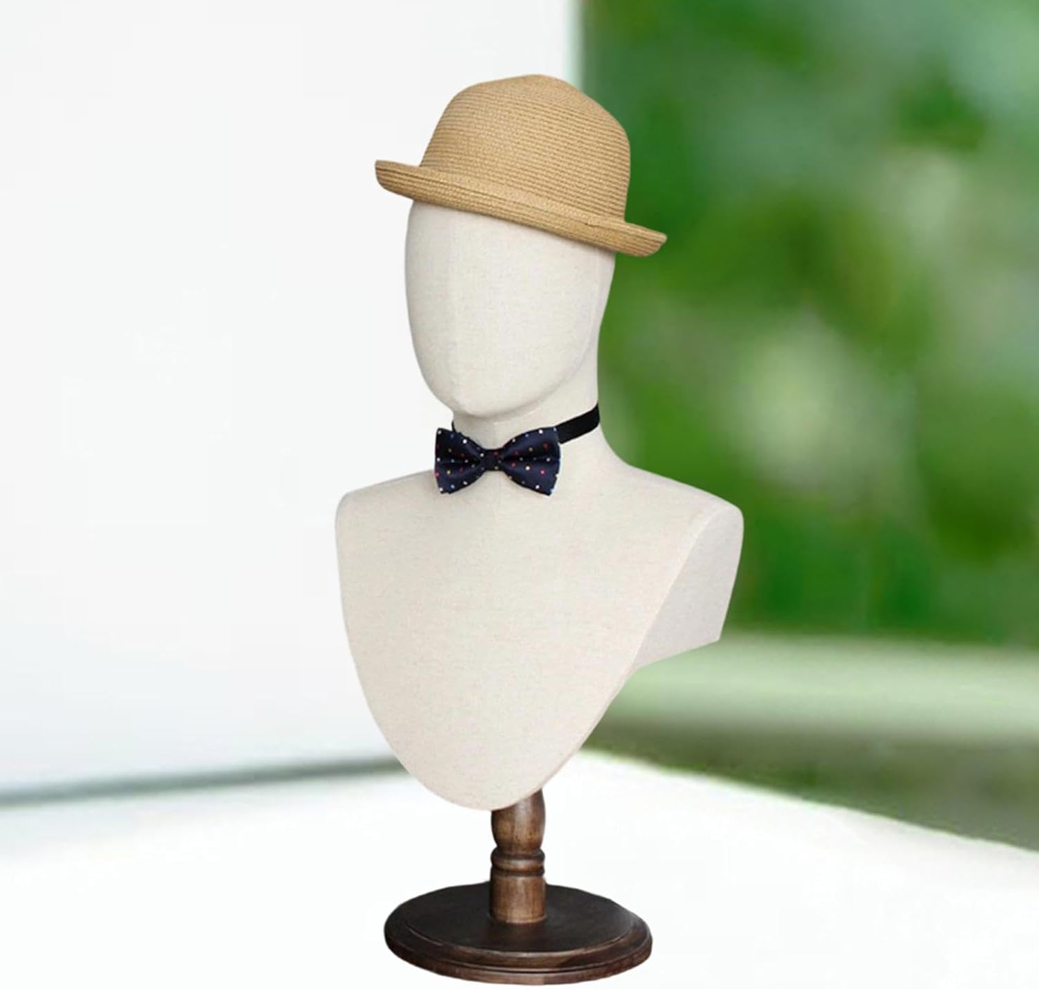 Mannequin Head Model with Shoulders – Display Model for Wigs, Hats, Jewelry, Sunglasses – Wig Stand Bust for Store & Home Display, beige