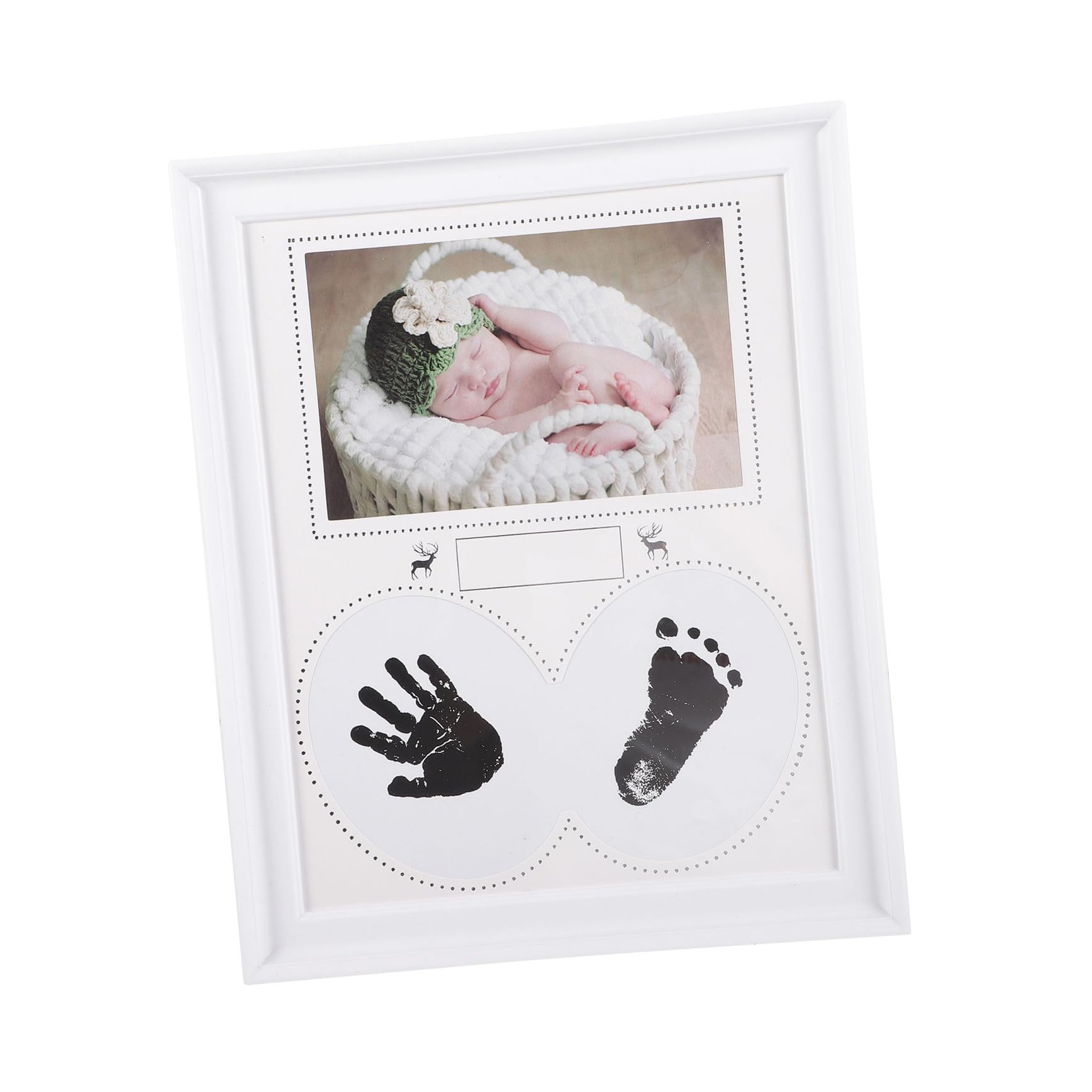 Cadre Photo Personnalisé Blanc Cadre Souvenir Naissance pour Mains et Décoration Maison et Naissance