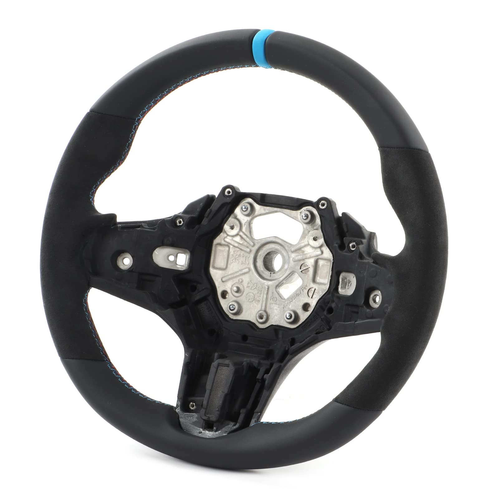 Zamszowe Kierownice MTRI 32302462910 Wymiana dla M3 M4 G82 G83 F4X G2X M Sport Koło Kierownicze 32302462910CAR STOWARZY (Niebieski znak wyrównania)