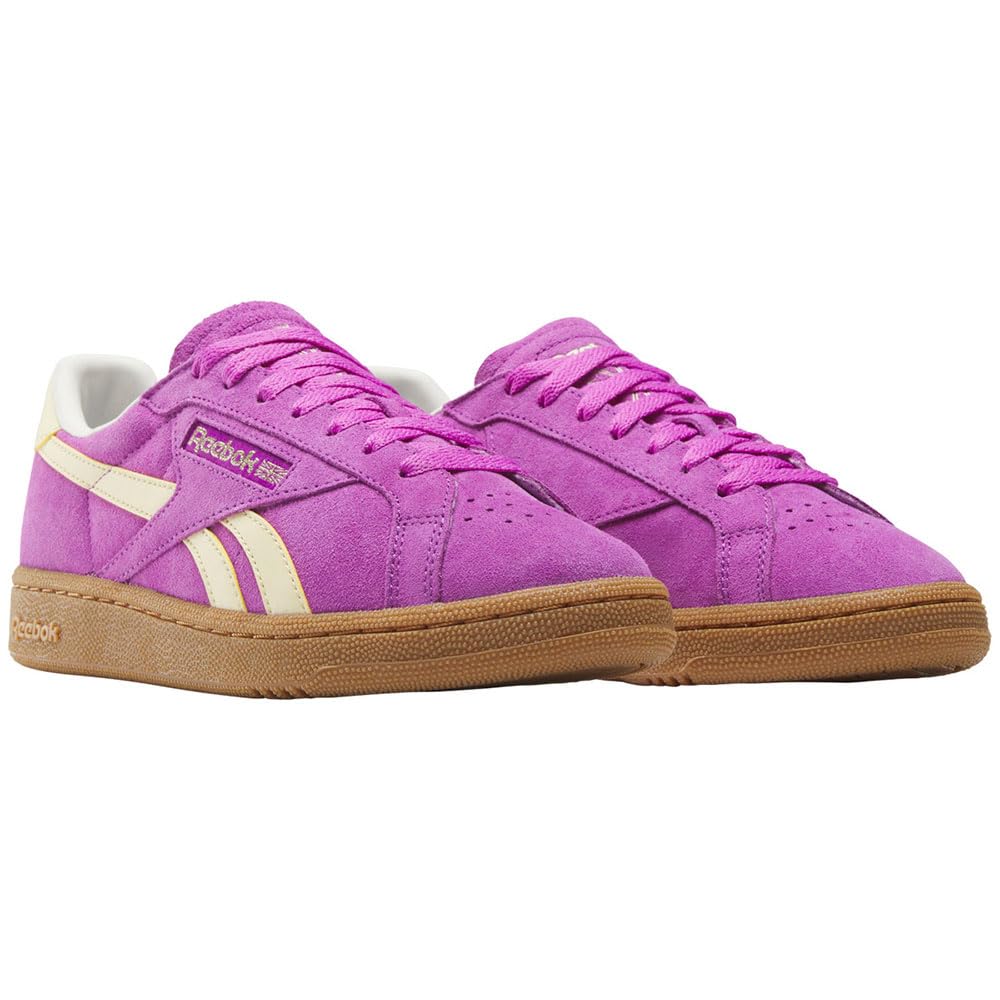Reebok Unisex Club C Grounds UK Trainers, Purplerave Bleachedyellow Chalk, 4.5 UK