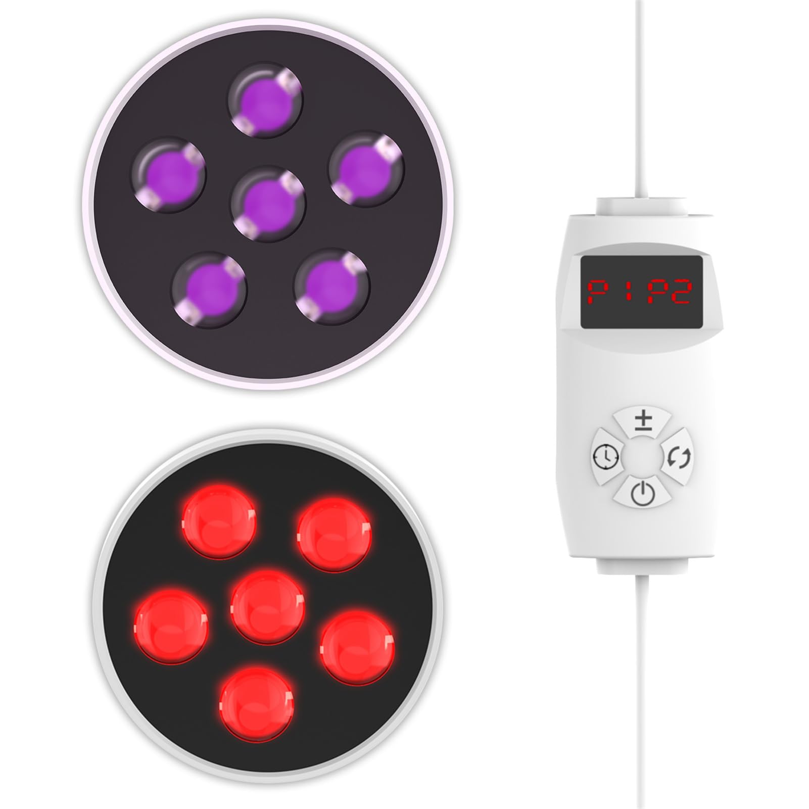 Przenośna terapia czerwonego światła, 6 podwójnych diod LED migotania panel kliniczny, 660 nm 850 nm w bliskiej podczerwieni światło, 5-30 minut, dla ciała, twarzy