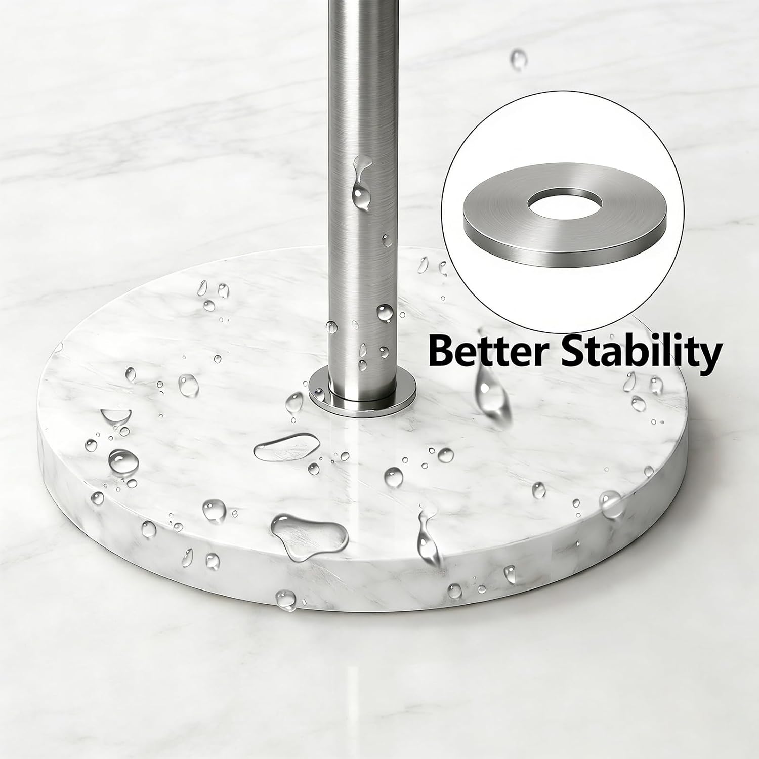 Marble Mug Holder Tree, 8 Hooks Brushed Nickel Coffee Cups Stand, New Upgraded Stable Mug Stand for Kitchen Counter Cabinet Cafe