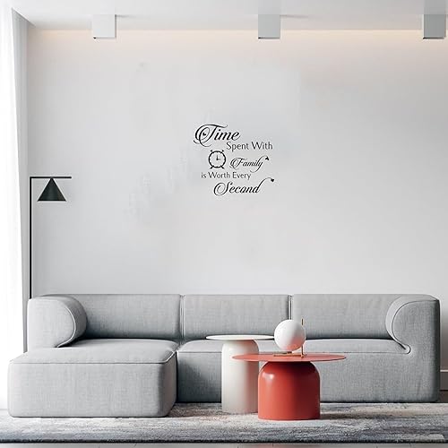 Miniatura 5 de Calcomanías murales personalizadas con texto en inglés Time Spent with Family is Worth Every Second  (Tiempo que pasa con la familia vale la pena