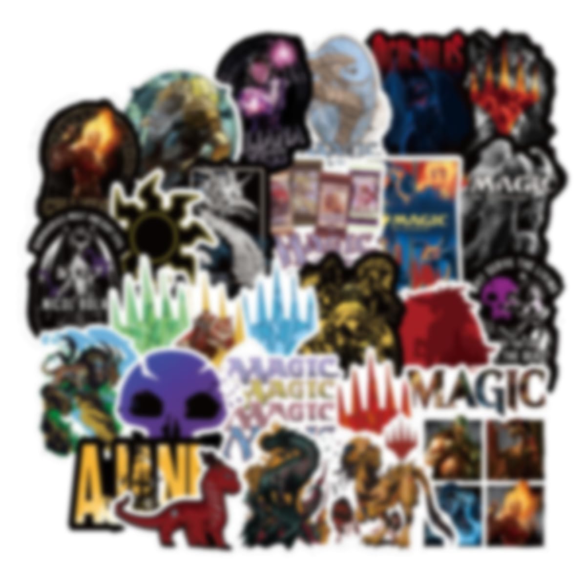 Magic:The Gathering Card Game Stickers(50pieces) for Hydroflask Waterbottle Stickers Laptop Skateboard Luggage for Teens Kids/Magic