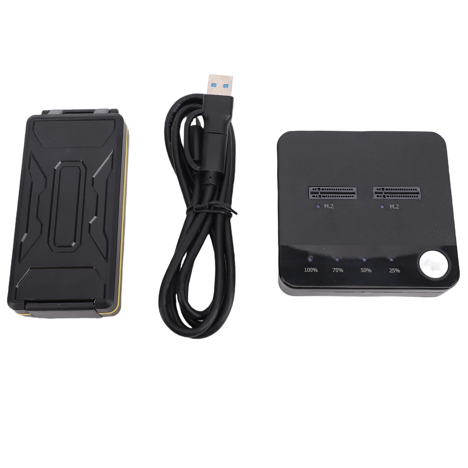 Cocoarm Stacja Dokująca M.2 NVMe Powielacz Dysku Twardego ABS M.2 20 Gb/s Dwukieszeniowe Klonowanie w Trybie Offline Zasilane Przez USB C Wykończenie UASP dla Techników IT Rozbudowa Domu