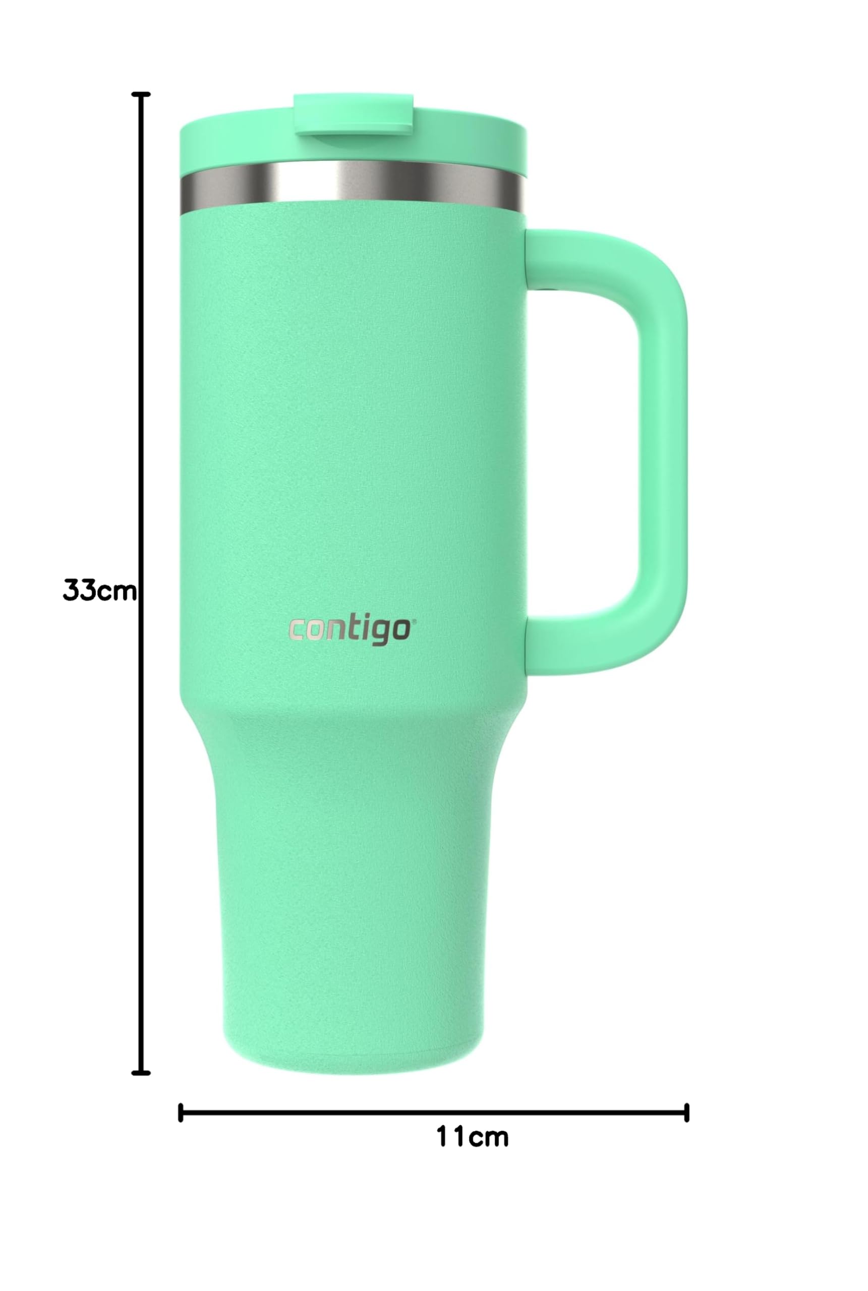 Vaso con pajita Contigo THERMALOCK Tumbler de 1200 ml con asa grabada y pajita | Botella térmica de acero inoxidable con tapa y aislamiento | Se enfría durante 29 horas | a prueba de fugas | Libre de