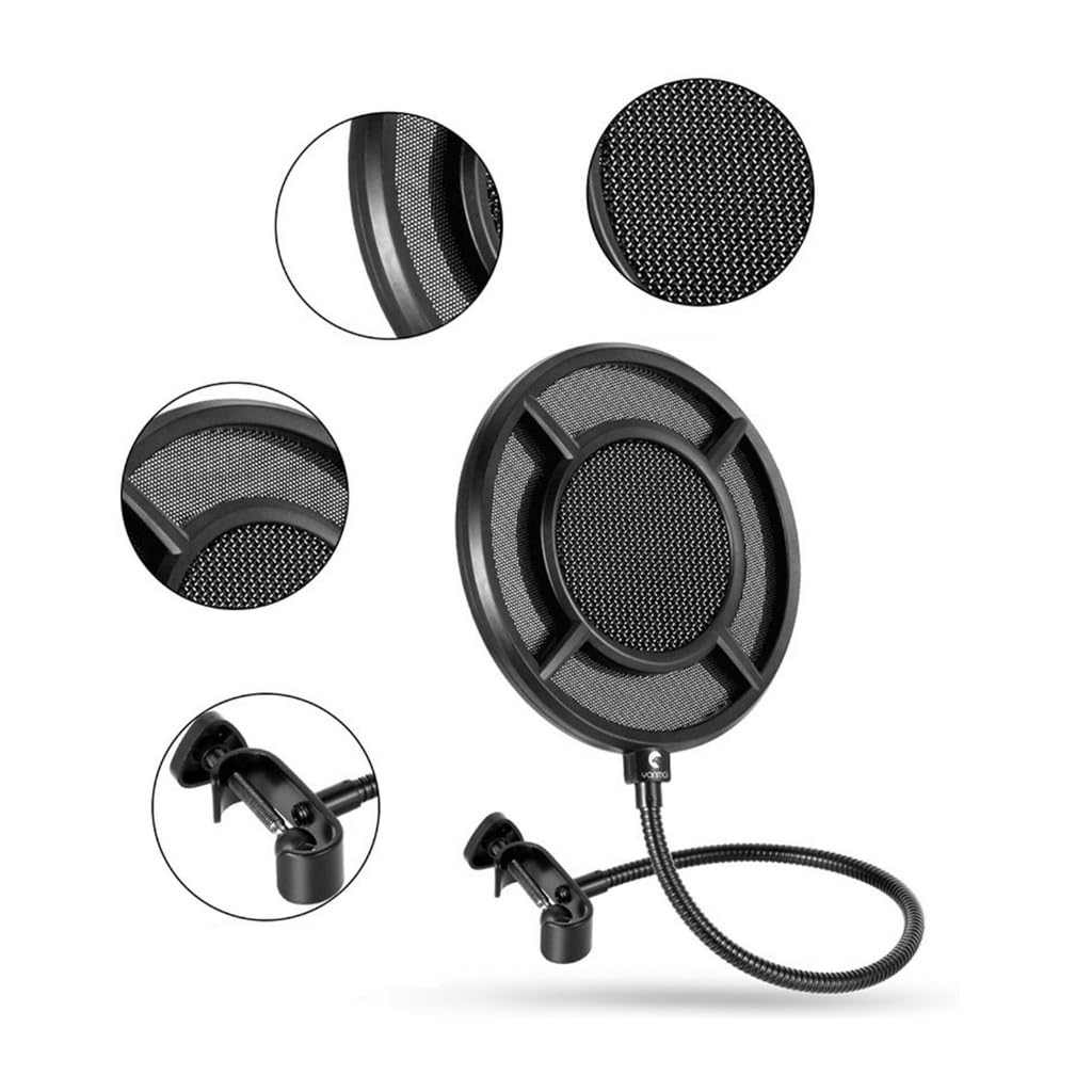 PS-1 Mikrofon Pop Filter Shidle Anti-Spray Net Dwuwarstwowy Mikrofon Filtr Pop