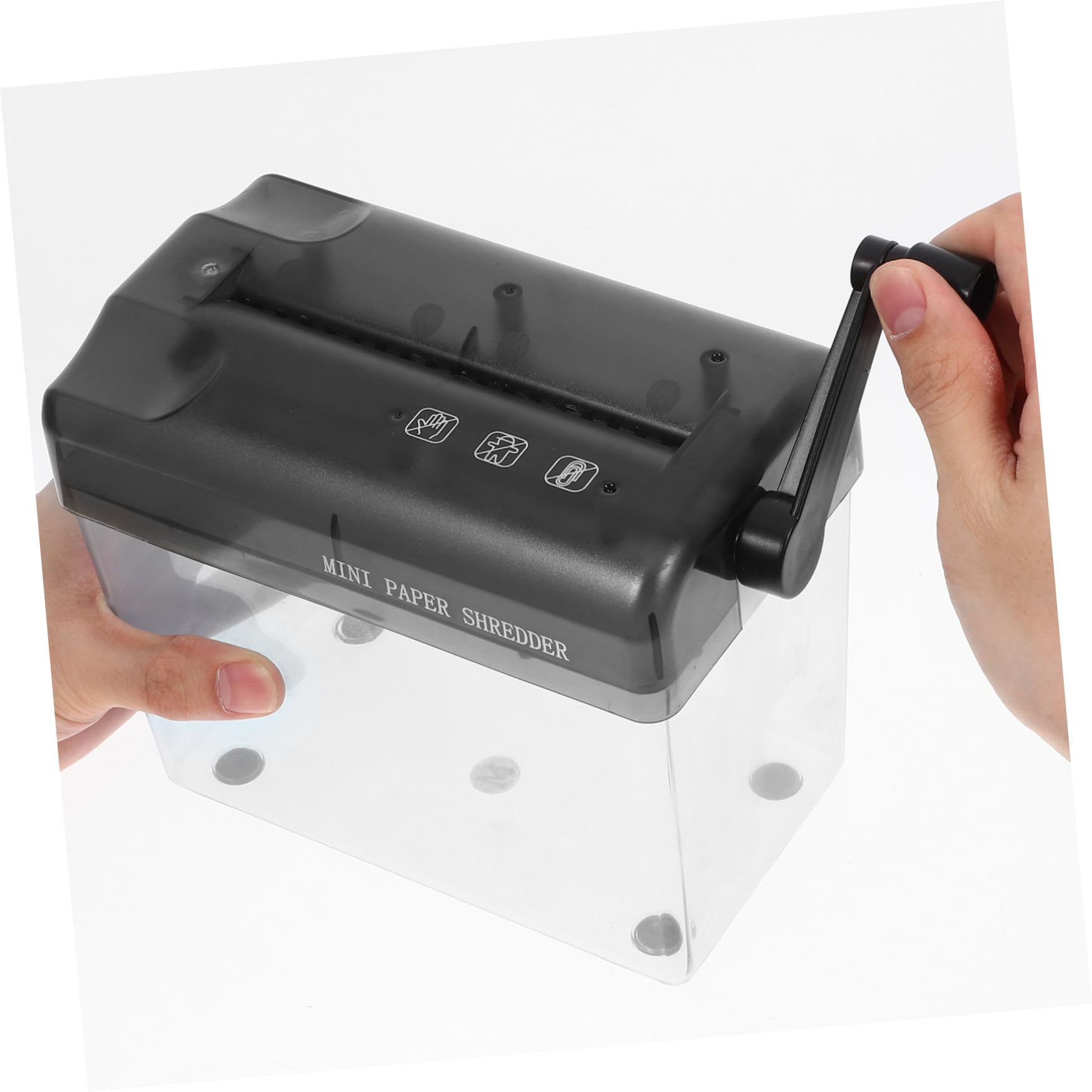 HOMSFOU Destructeur de Papier Manuel Broyeur Portable Anti-Usure Noir en ABS et Acier Inoxydable pour Bureau et Activités Artistiques, pour Enseignants