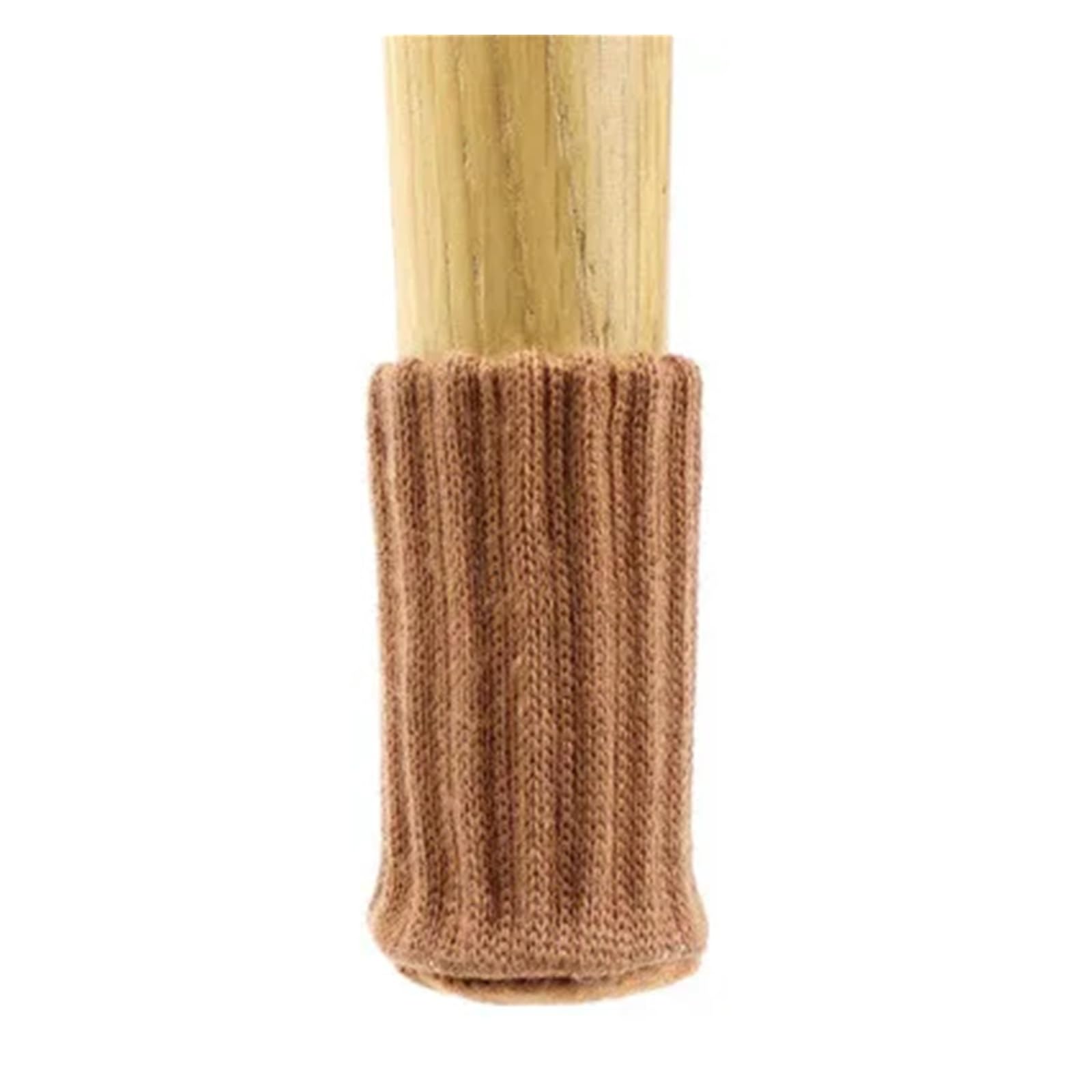 Chair Leg Floor Protectors 4Pcs Knitted Chair Leg Cover Furniture Feet Socks Covers Floor Protectors Caps(4x Light Brown)
