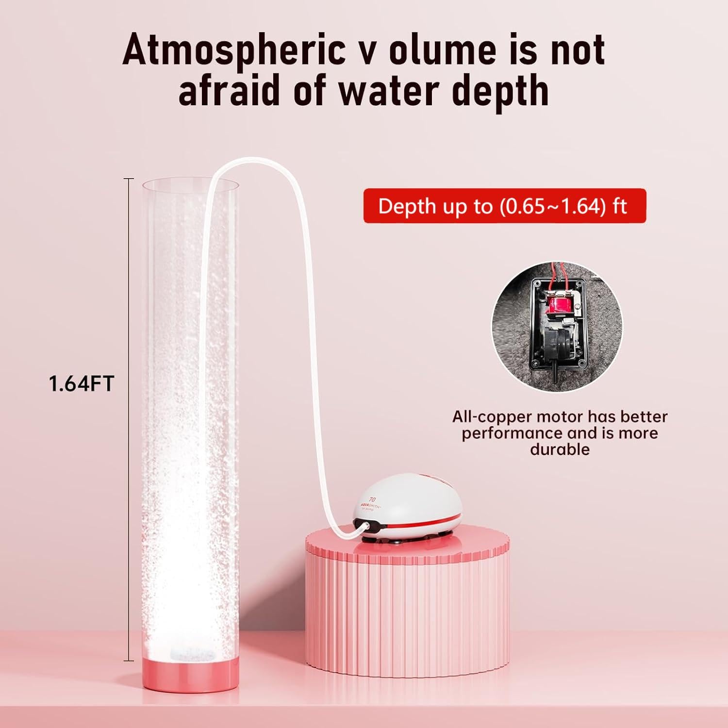1w Ultra Quiet Aquarium Air Pump, Aquarium Aerator Adjustable Airflow, Single Hole Suitable for 20 to 40 GPH Fish Tank