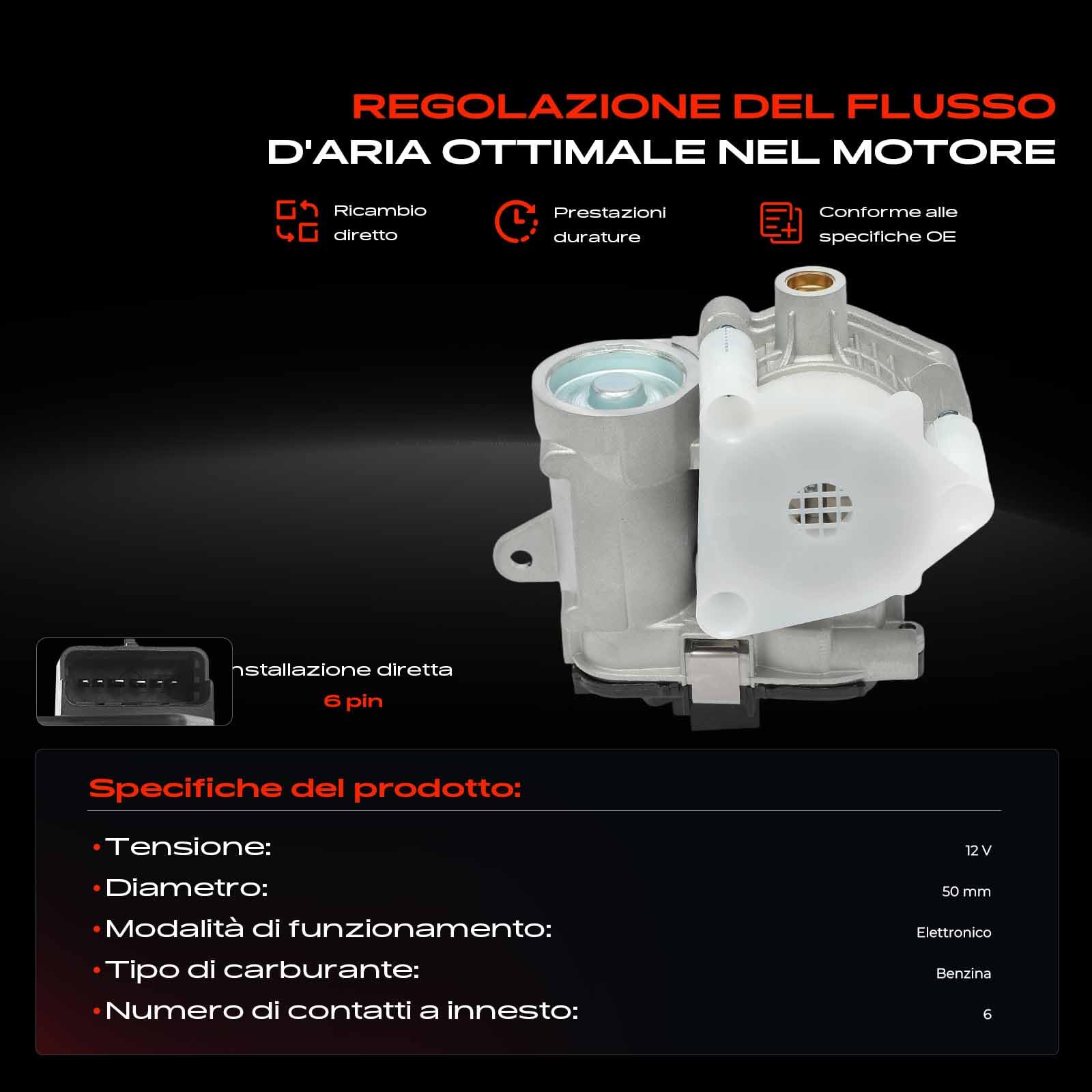 Frankberg Valvola dell'acceleratore Corpo dell'acceleratore Compatibile con 207 WA WC 1.4 16V 206 Compatto 2A/C 1.4 16V 307 3A/C 1.4 16V 206 SW 2E/K 1.4 16V 1007 KM 1.4 16V Replace# 9647925480,1635W2