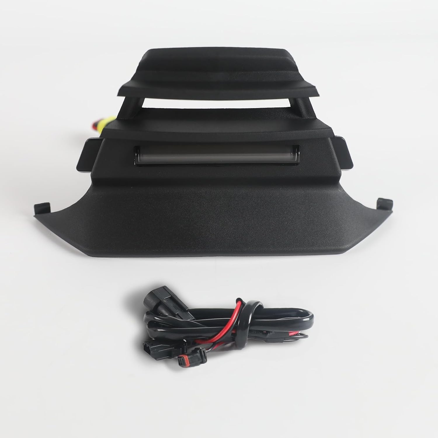 Front Center Fairing with Accent Light for Can Am Ryker, Black Center Front Fairing for Ryker 600, 900, Rally Edition Accessories 2019-2024, Illumination/Protection(Replace #705013110)