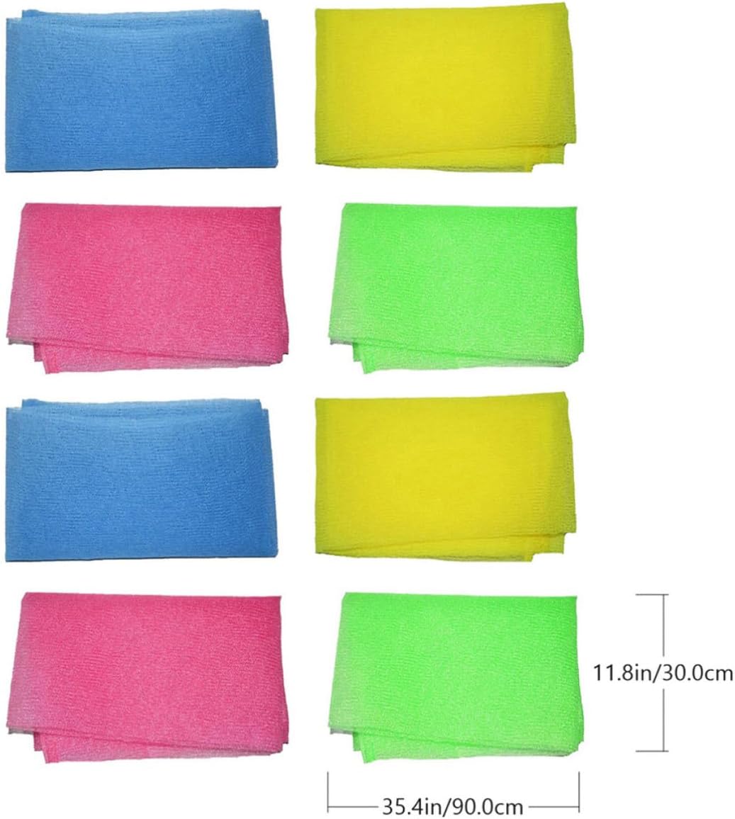 Gatuida 8pcs Nylon Exfoliating Bath Cloth Set for Adults and Men, Soft Body Scrubber Towels Designed to Remove Dead Skin and Grease, for Shower and Bath Cleaning