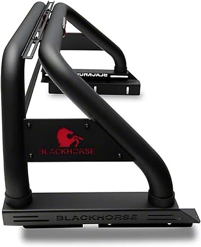 Black Horse Off Road Barra antivuelco clásica negra compatible con Nissan Frontier-RBB22 2022-2023