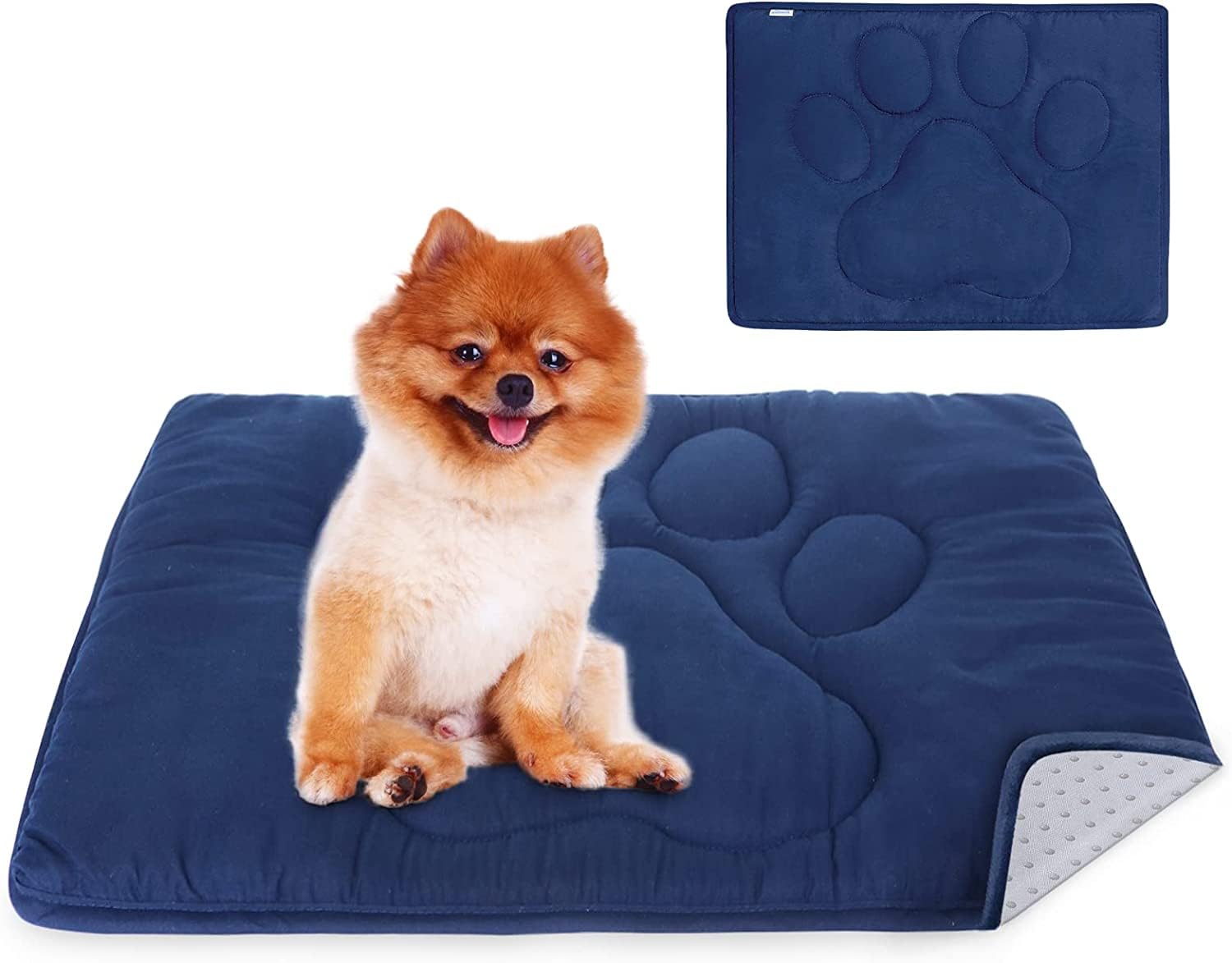 Dog Crate Pad(18"x 24"), Great Mat with Anti-Slip Bottom for Pet Sleeping, Breathable Dog Crate Bed Kennel Pad,Dark Colored to Hide Stains, Washable,