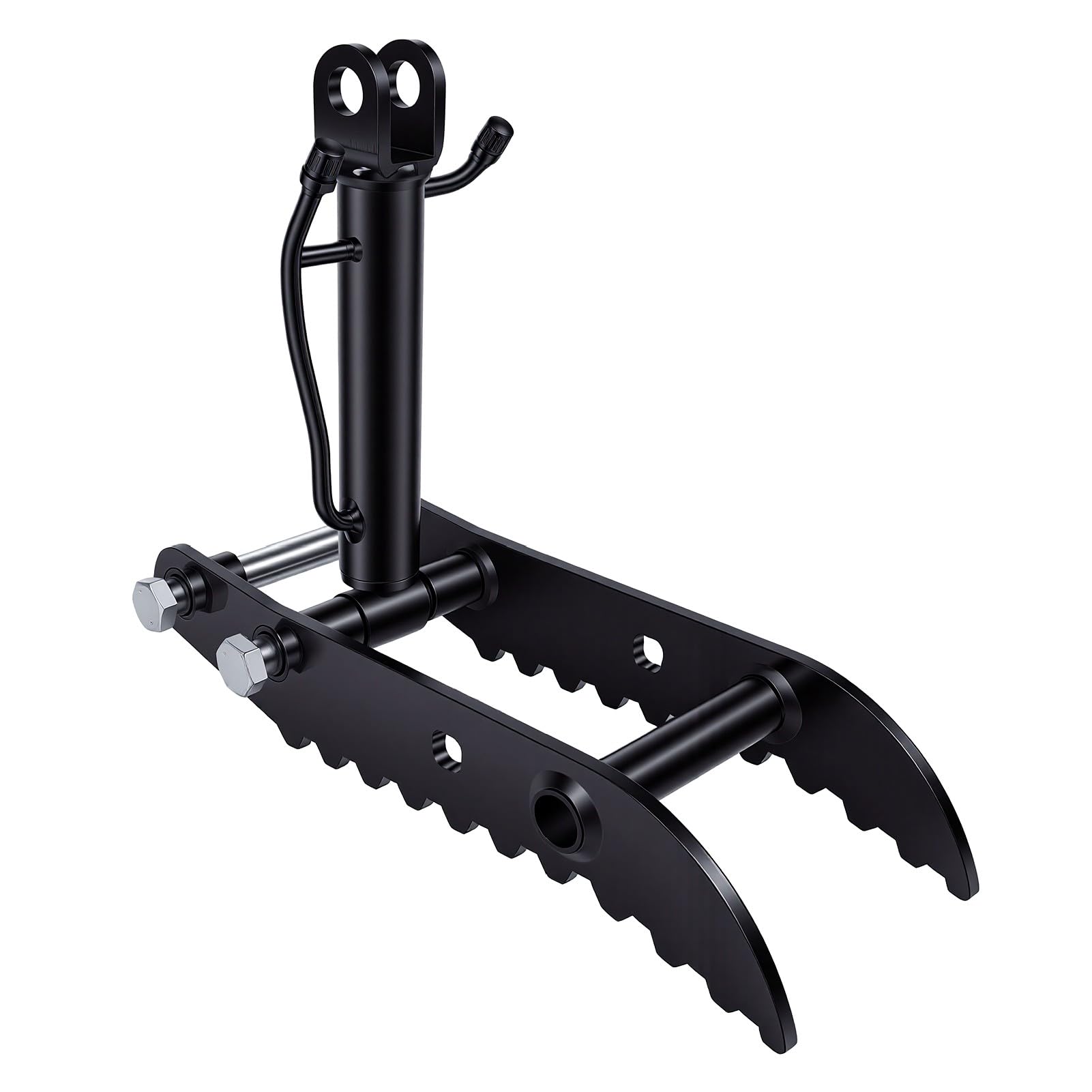 KIMISS Zestaw Kciuka Hydraulicznego do Minikoparki, Stalowy Kciuk Hydrauliczny z 3 Otworami, Wspornikiem L i 2 Wężami, średnica 25 Mm Obciążenie od 800 Kg do 2500 Kg dla Minikoparek