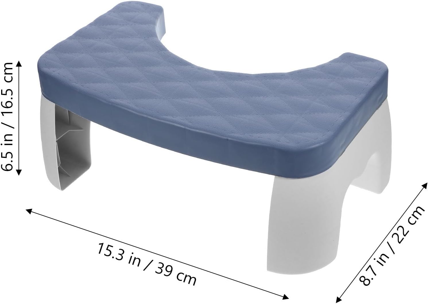Toilet Squatting Footstool for Adults, Anti-Slip Blue Plastic Toilet Step Stool, Bathroom Safety Aid for Pregnant Women