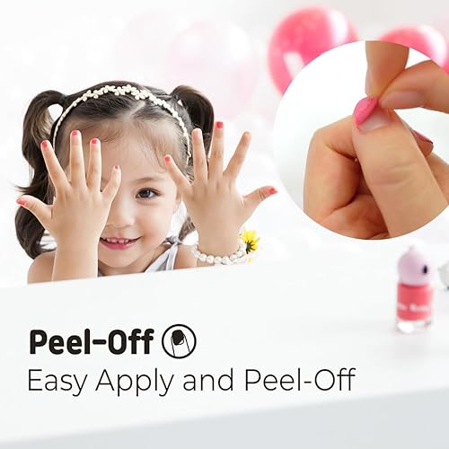 Miniatura 3 de Glitter Pang Pang - Esmalte de uñas de alto brillo, tipo adhesivo a base de agua, pelable, no tóxico (purpurina - festival rosa)