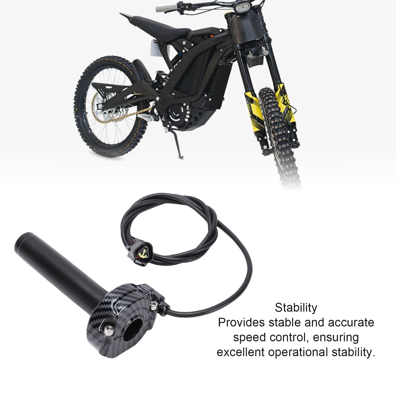 aqxreight Poignée D'accélérateur avec Roulement à Rouleaux, ABS Haute Résistance, Remplacement pour Surron Light Bee X S X160 X260, Accessoires électriques (style fibre de carbone)