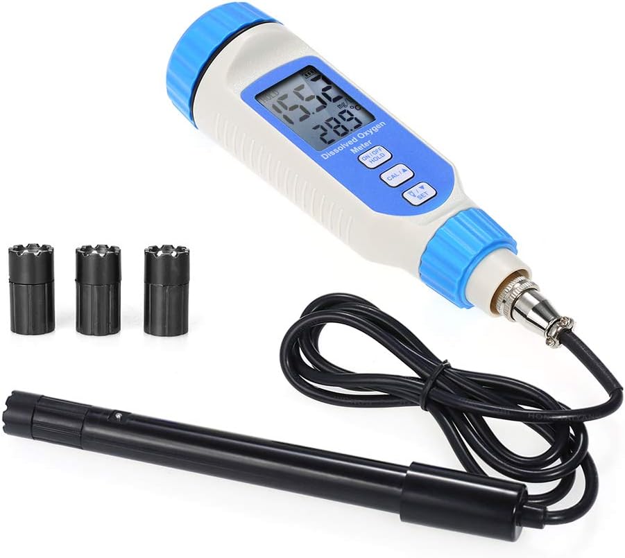 Roeam Dissolved Oxygen Meter with DO Probe, DO Meter Tester Freshwater Aquarium Test Kit, Dissolved Oxygen Analyzer 0-20.00 mg/L Resolution 0.01 mg/L (Reagent Na2SO3 & CoCl2 NOT Included)