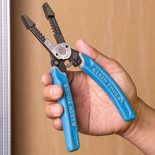 Miniatura 5 de Klein Tools K12035L Klein-Kurve - Cortadores de alambre, fabricados en EE. UU., Herramienta de pelado de cables resistente con cerradura, 8-20 AWG