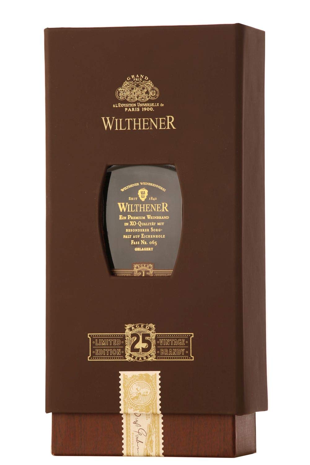 WILTHENER Jubiläumsedition I Premium Weinbrand in X.O.-Qualität I 25 Jahre gelagert I Limitierte Edition I Geschenkpackung I 40% vol. I 0,5 l