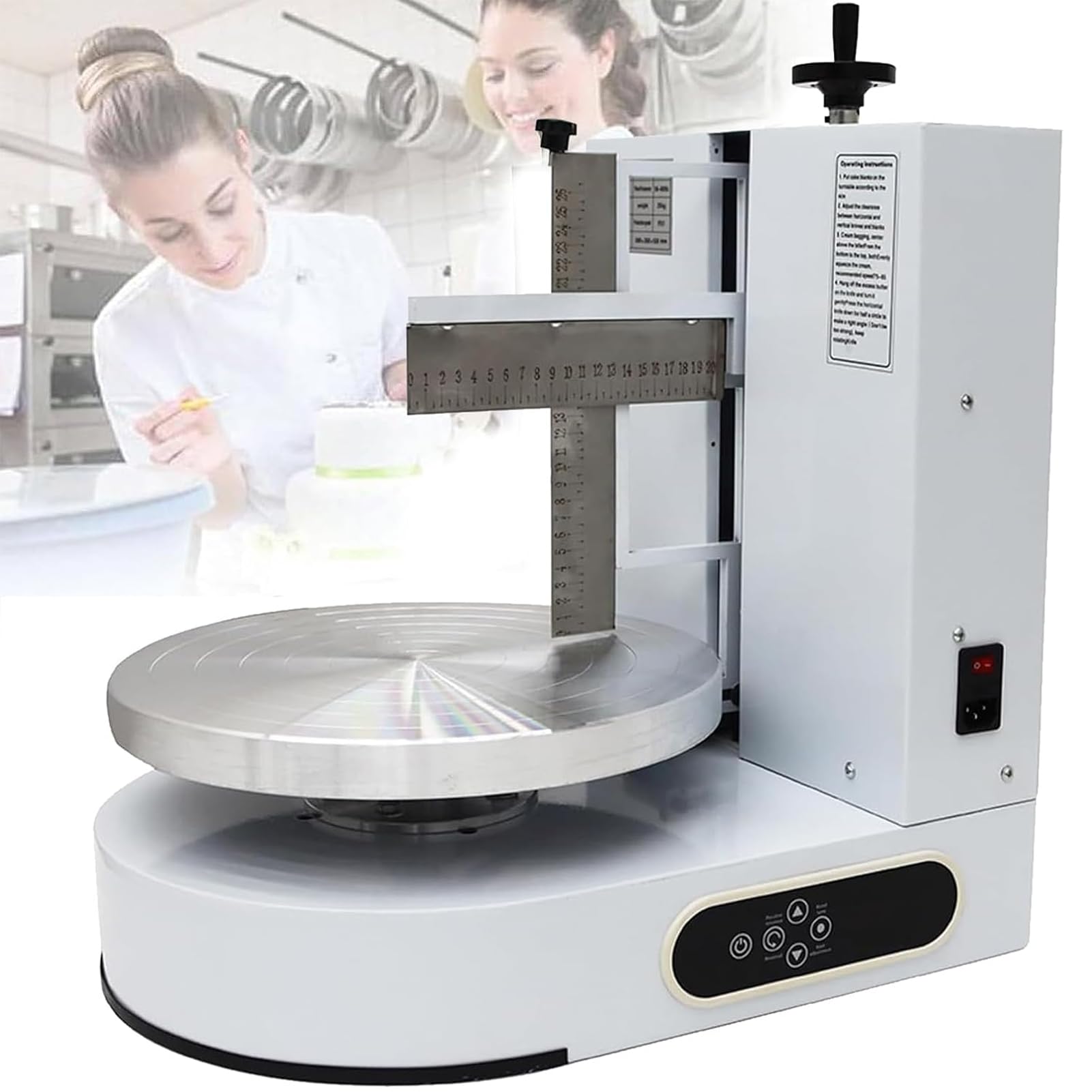 MáQuina para Decorar Pasteles, para Decorar Pasteles De CumpleañOs, con Cobertura Suave De Crema, Silenciosa, para Glaseado De Pasteles, Raspador EléCtrico para Alisar Crema Y Mantequilla