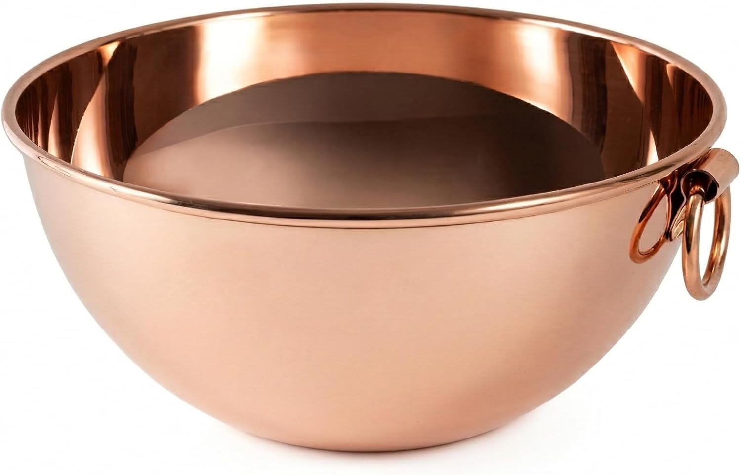 Premium Hammered Copper Salad Bowl - Large Serving Bowl with Handles - Authentic Turkish Handmade Bowl for Entertaining, Fruit & Pasta - Elegant Table Decor (21 CM)