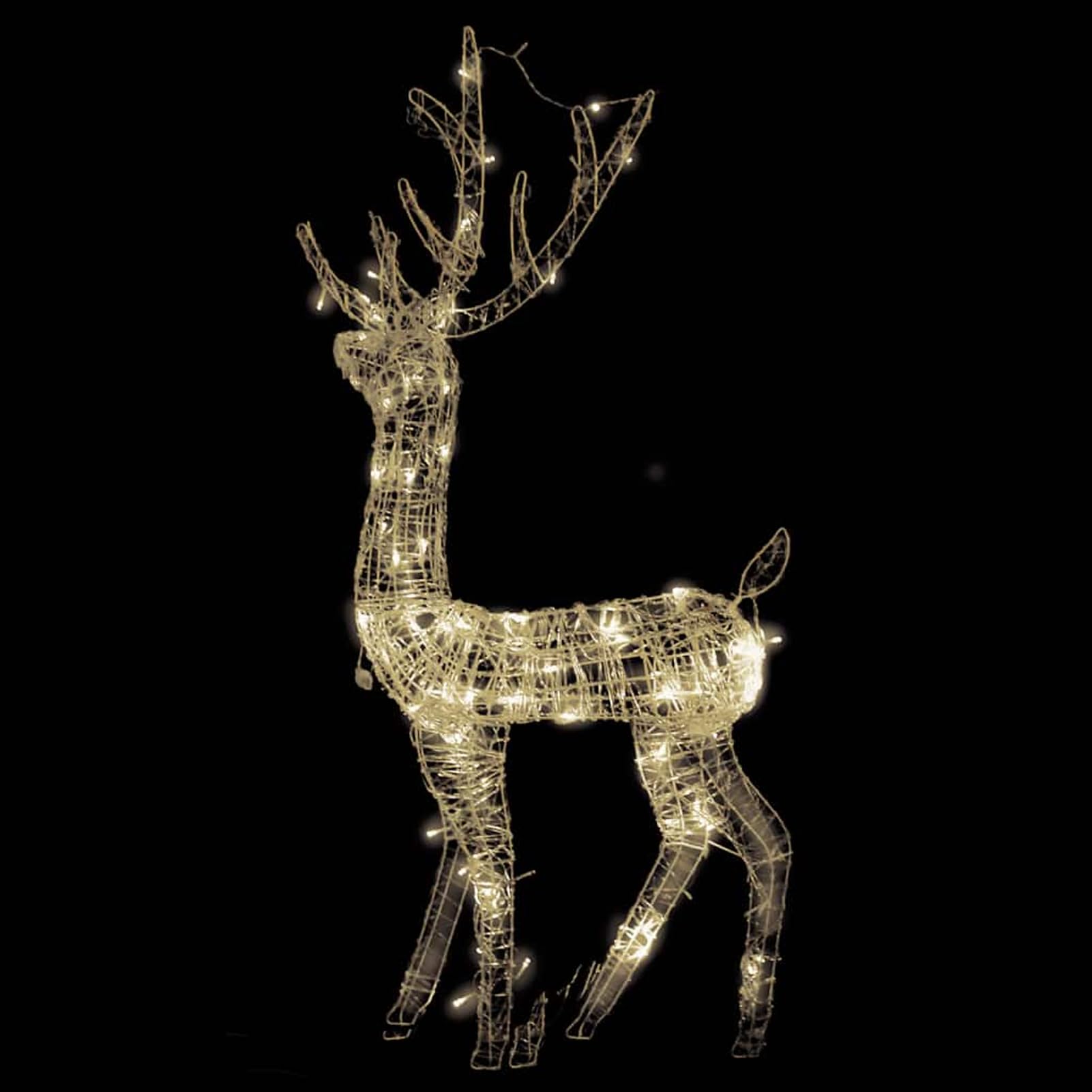 Gecheer LED-Rentier Acryl Weihnachtsdekoration 140 LEDs 120 cm Warmweiß, Weihnachtsdekoration für Weihnachtsmarkt Festliche Eventdekoration Garten Rasen Terrasse Vorgarten Fassade329781