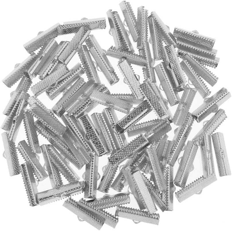 100Pcs Clamp Cord Crimp End Cap Tip Bracelet Connectors 25Mm Dull SliverCrafts|Beads & Jewelry Making|Jewelry Findings|Jewelry Clasps & Hooks